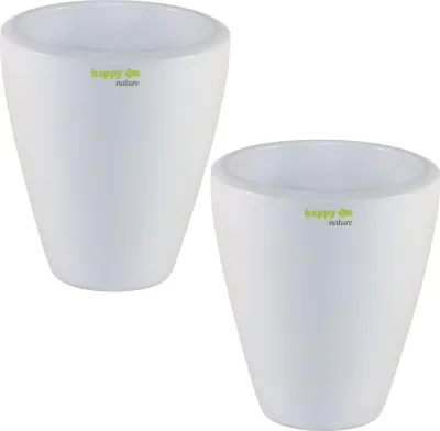 Produktbild von Set2 2 Keramik Blumentopf Rhodos für Orchideen weiss H 17 cm