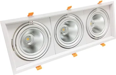 Produktbild von Dreifachhalterung AR111 Einbau und schwenkbar mit 3 x 20W LED-Lampen - Neutralweiß 4000K - 5500K