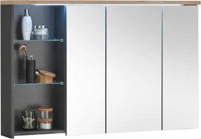 Image de Armoire à miroir - Armoire à miroir pour salle de bain - Miroir avec armoire - Armoire miroir - Miroir de salle de bain - Éclairage LED