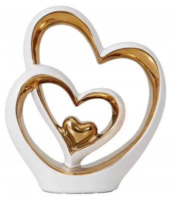 Imagen del producto de FIGURILLA MÁGICA DE PORCELANA CON DECORACIÓN DE DOS CORAZONES regalo para mujer