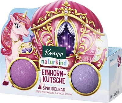 Zdjęcie produktu dla Kneipp Naturkind Kąpiel musująca „Rydwan jednorożca” dla uzyskania efektu kąpielowego, 100 g