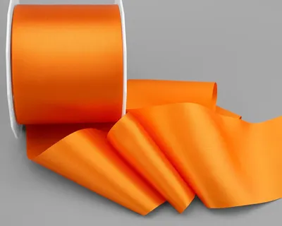 Productafbeelding van Satijn decoratielint in oranje, 25 meter x 72 mm