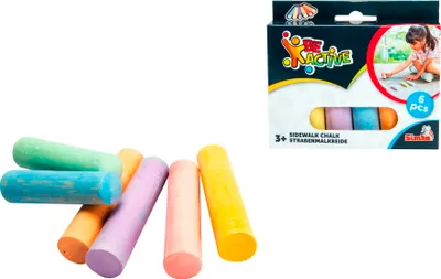 Produktbild von Simba Outdoor Straßenmalkreide Be Active 6 Stück in Rot, Blau, Grün, Gelb, Lila, Orange 106336212