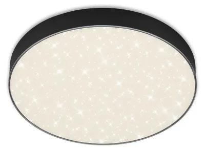 Produktbild von LED Aufbauleuchte rahmenlos Sternenhimmel 21 W schwarz Metall Ø28,7cm Briloner