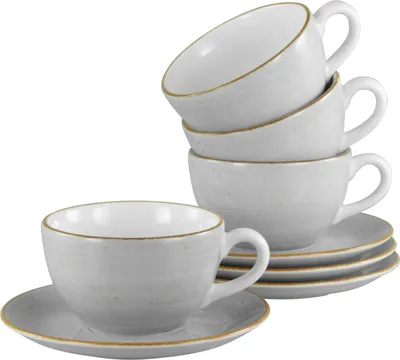 Obrázok produktu pre CreaTable, 34036, Vintage Nature Stone, Cappuccino Set 8-tlg, Porcelán