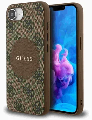 Image de Etui Guess 4G Circle Classic Logo Magsafe Do Iphone 16E Brązowy