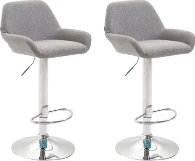 Produktbild von 2er Set Barhocker Braga Stoff chrom grau