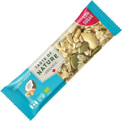 Produktbild von Taste of Nature Organic Coconut Cashew Low Sugar 40g