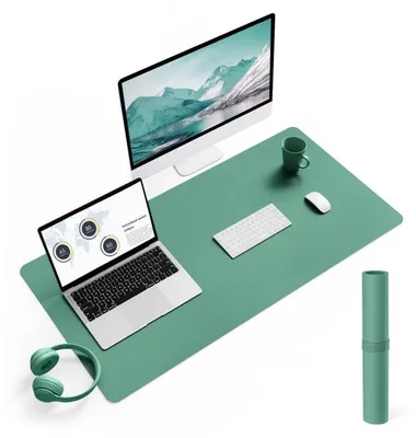 Zdjęcie produktu dla Podkładka pod biurko, imitacja skóry , kolor viridianowy, 90x43 cm