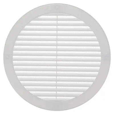 Immagine prodotto di Griglia di ventilazione - Ø 20,3 cm - Bianco in plastica - Con flangia e zanzariera