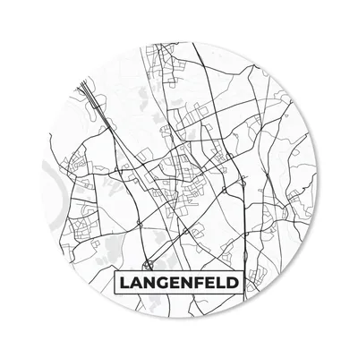 Produktbild von MuchoWow® Mauspad Mousepad Langenfeld - Karte - Stadtplan 40x40 cm - Mousepads - Maus Mat - Pad - Mausunterlage - Schreibtisch Accessoires