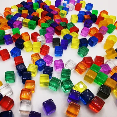 Imagen del producto de INF Adornos de Cubos de Hielo Curvos de Color Mezclado (50 piezas) 18 mm
