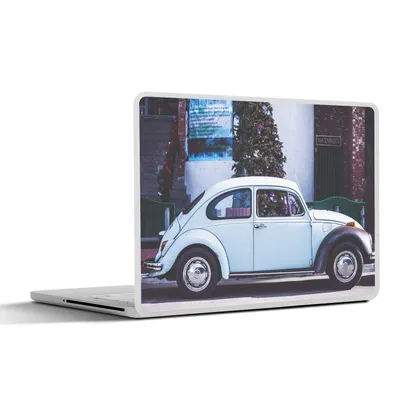 Produktbild von MuchoWow® Laptop Aufkleber Sticker Cover Auto - Oldtimer - Weiß 31x22.5 cm - Laptop-Deko