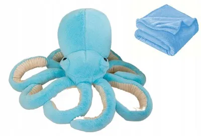 Produktbild von Granda Großer Blauer Oktopus Plüschtier mit Decke 3-in-1