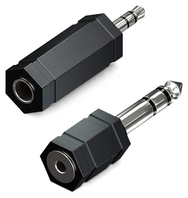 Produktbild von deleyCON 2 Stück Stereo Audio Klinke Adapter SET - 1x 3,5mm + 1x 6,3mm Gender Chancer - Audio HiFi Adapter für Receiver Heimkino Kopfhörer