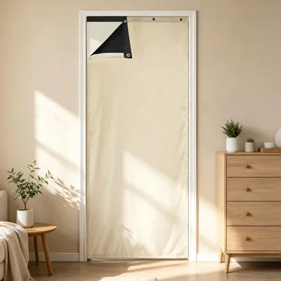 Thermisch deurgordijn 82x204 cm beige winddicht