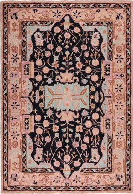 Image de Tapis Wool Loop Blossom Rose/Noir, 160 x 230 cm