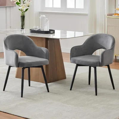 Produktbild von Esszimmerstühle - Samtstuhl - Polsterstühle - Drehstuhl - Sessel - Set aus 2 Stück