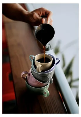 Produktbild von Kaffeetasse 0,26 l mit Relief und Farbglasur in Altrosa
