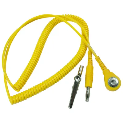 Obrázek produktu pro Spirálový kabel WETEC s banánky, ESD, žlutý, typ připojení DK 3 mm