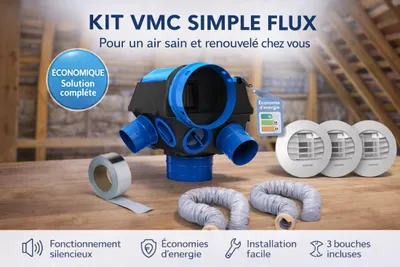 Image de Kit Complet Gaines Et Vmc Hygrocosy 412320 Très Basse Consommation T3-t7 Atlantic