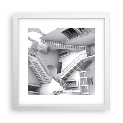 Produktbild von Gerahmtes Poster - Weißer Rahmen - Wissenschaft Illusion Treppen - 30x30 cm - Wand Bild - Wanddeko - Wandbilder - Wandposter - Bilderrahmen - Bilder - Kunstdruck - Wandbild - P2WAC30x30-4277