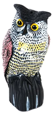 Image de Hibou Grand-duc en plastique Figure de jardin Décoration de jardin 36cm Figure de décoration Epouvantail nouveau