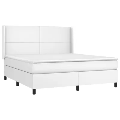 Immagine prodotto di vidaXL Letto a molle con materasso bianco 160x200 cm in Pelle finta