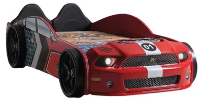 Zdjęcie produktu dla Renn Auto Wagen Kinder Möbel Bett Schlafzimmer Holz Betten Matratze Bettgestell