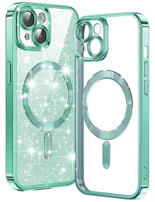 Produktbild von Techsuit Luxury Glitter Back Cover Hülle mit MagSafe für Apple iPhone 15 - Hellgrün