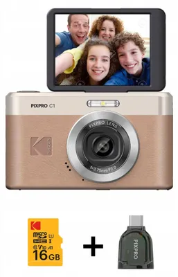 Image de Appareil photo numérique KODAK Pixpro C1 CMOS 5x 16MP Marron - Bundle