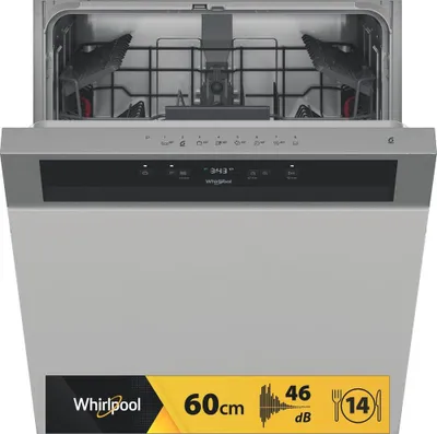 Productafbeelding van Whirlpool WBC3C26 – Half Geïntegreerde Inbouwvaatwasser – 60 cm – 14 Couverts – 6th Sense – NaturalDry – 46 dB