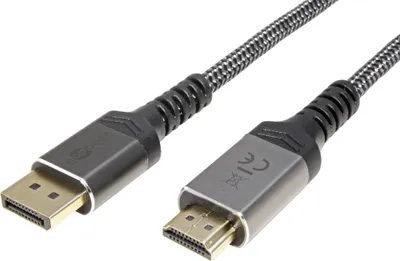 Obrázek produktu pro Goobay 65268, 1 m, DisplayPort, HDMI, Samec, Samec, Šedá