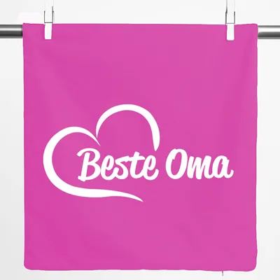 Produktbild von Huuraa Kissenbezug Beste Oma Herz 40x40cm Fuchsia Baumwolle Dekokissenbezug Geschenkidee