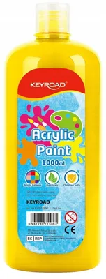 Productafbeelding van KEYROAD acrylverf, gele kleur, fles van 1000 ml