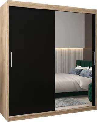 Produktbild von Kleiderschrank, Schiebetürenschrank Schlafzimmer, Schrank mit Spiegel TOKYO 2 180 cm