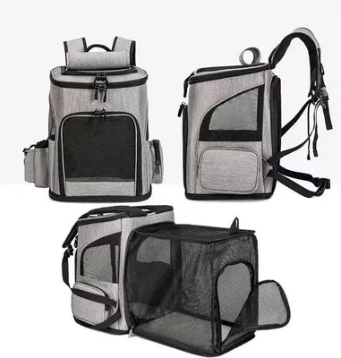 Obrázek produktu pro Batoh Famanu Hunde – Rozšiřitelný pro větší objem – 26 x 33 x 40 cm – Až 10 kg – Šedá barva