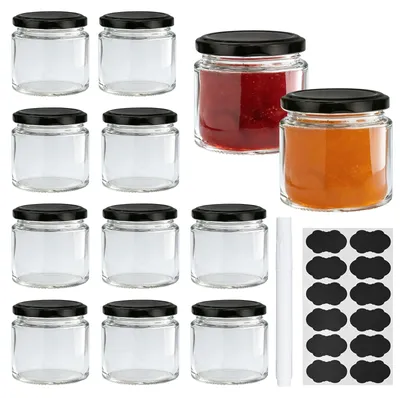 Marmeladengläser 12er Set, 150 ml, luftdicht, Glas, BPA-frei