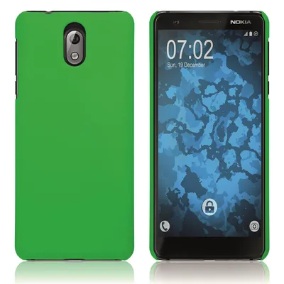 Produktbild von PhoneNatic Case kompatibel mit  Nokia 3.1 - Hülle grün gummiert Hard-case Cover