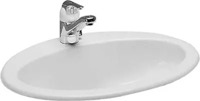 Produktbild von Laufen Indova EWT 81139.2, v. oben, 1 Hahnloch, mit Überlauf, 610x480, weiß, 1 Stk.
