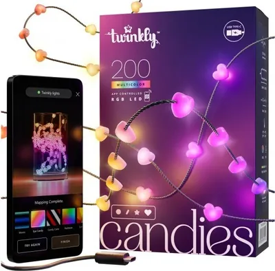 Obrázek produktu pro Twinkly Strings USB-C Hearts Chytré světelné řetězce Wi-Fi/Bluetooth