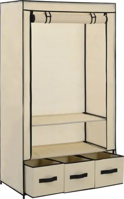 Produktbild von Cloris DesignMöbel Kleiderschränke - Creme Kleiderschrank Creme 87x49x159cm Stoff Schlichtes7110904