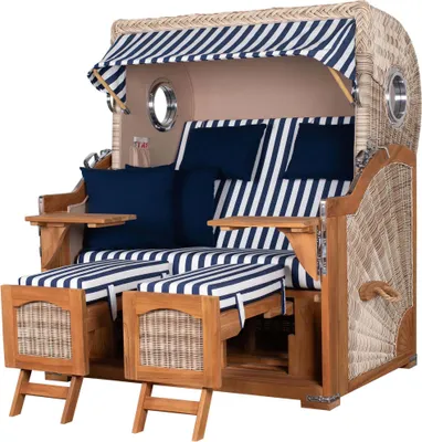 Produktbild von Strandkorb-Set - bene living - Ammersee Grande XL Teak - PE shell - Modell 518 - inkl. Liftersystem