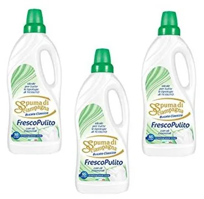 Produktbild von 3x Spuma di Sciampagna Flüssigwaschmittel Fresco Pulito 1 Lt 16 Wäschen Wäsche