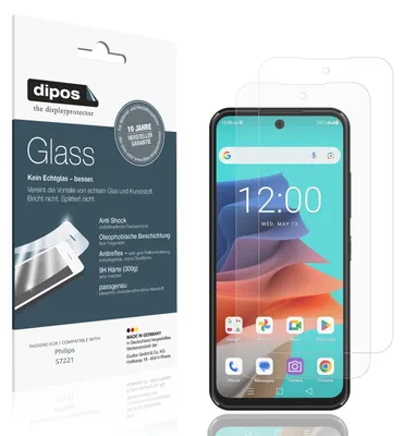 Produktbild von 2x Schutzfolie für Philips S7221 matt - Anti-Shock 9H Folie dipos Glass Kunststoffglas