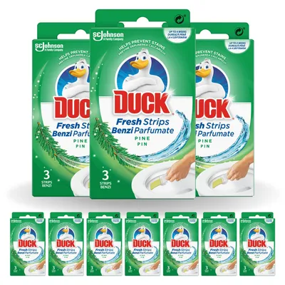 Produktbild von Duck Fresh Strips Kiefern-WC-Reiniger 3er-Pack