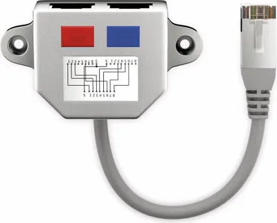 Image de Goobay 68909 Séparateur de câble (adaptateur Y) - câblage Ethernet/RNIS, 1x 8 pôles vers 2x 4 pôles