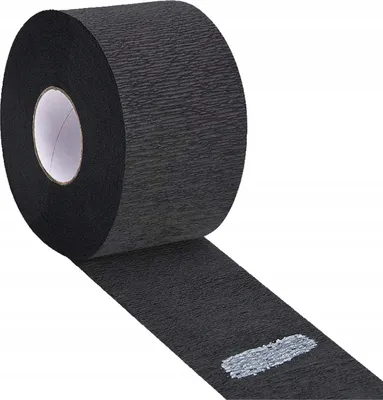 Produktbild von Ponik's Halskrepprollen Pro - 500 Blatt (5 Rollen ? 100 Streifen) - Halsschutzkrause, Einweg Hals Papierrolle, Einwegkrepppapier für Salon, Haare Schneiden, Friseurbedarf, Krause für Friseure Schwarz