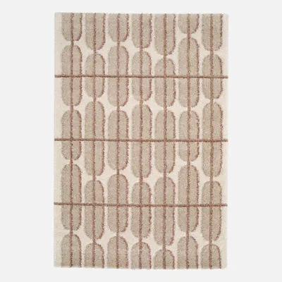 Produktbild von sweeek - Teppich für Indoor mit grafischem Muster in beige, creme und rosa