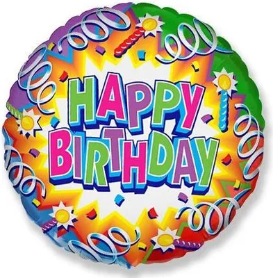 Obrázek produktu pro Balón foliový HAPPY BIRTHDAY - narozeniny - 45 cm